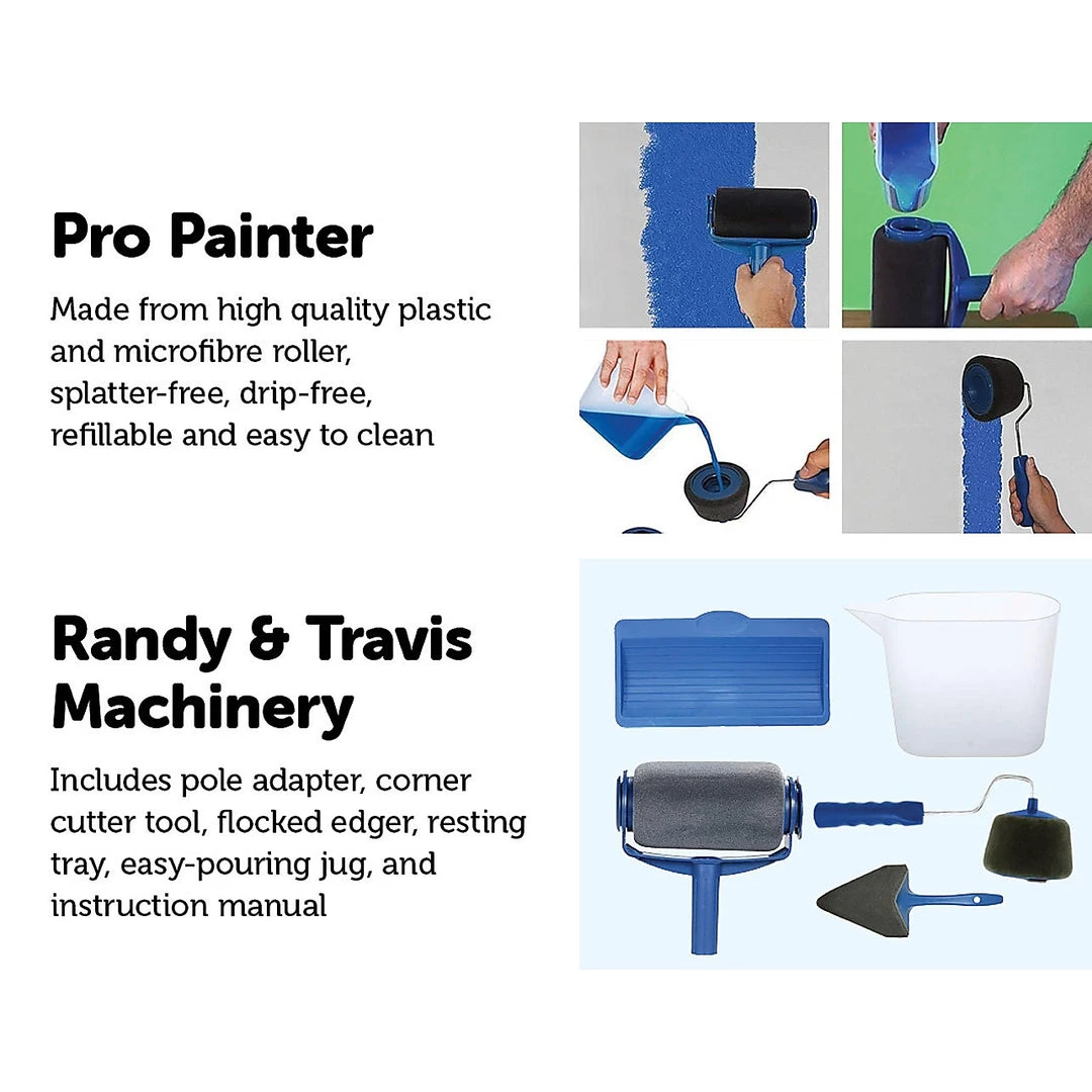 Randy & Travis Machinery Paint / Painting Set Self-Contained Drip Splatter Roller Outdoor & Leisure