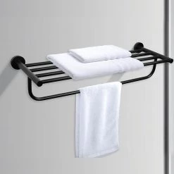 Della Francesca DIY & Renovation Classic Towel Bar Rail Bathroom Matte Black Finish