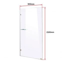 Della Francesca 90 X 210cm Frameless 10mm Safety Glass Shower Screen CHROME DIY & Renovation