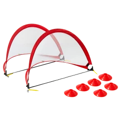 Randy & Travis Machinery Games & Hobbies Portable Kids Soccer Goals Set – 2 Pop Up Soccer Goals, Cones, Goal Carry Bag