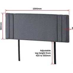 Palermo Furniture Grey Linen Fabric Queen Deluxe Headboard Bedhead