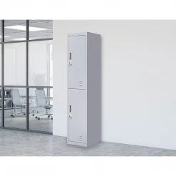 Salvatore Angelotti Grey 2-Door Locker For Office Gym Shed School Home Storage - 3-Digit Combination Lock Furniture