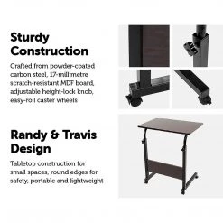 Randy & Travis Machinery Mobile Laptop Desk Bed Stand Computer Table Adjustable Notebook Bedside Table Furniture