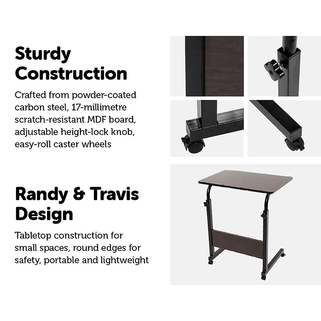 Randy & Travis Machinery Mobile Laptop Desk Bed Stand Computer Table Adjustable Notebook Bedside Table Furniture