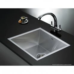 Brienz 440x440mm Stainless Steel Single Bowl Sink With Round Waste DIY & Renovation