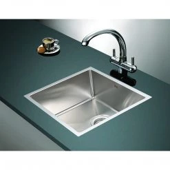 Brienz DIY & Renovation 490x440mm Stainless Steel Single Bowl Sink With Round Waste