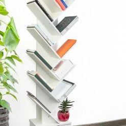 Randy & Travis Machinery Tree Bookshelf Bookcase Book Organizer 12-Tier Multipurpose Shelf Display Racks Furniture