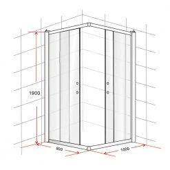 Della Francesca 800 X 1000mm Sliding Door Nano Safety Glass Shower Screen In CHROME DIY & Renovation