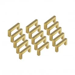 Randy & Travis Machinery 15x Brushed Brass Drawer Pulls Kitchen Cabinet Handles - Gold Finish 96mm