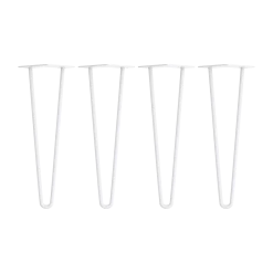 Della Francesca Set Of 4 White Industrial Retro Hairpin Table Legs 12mm Steel Bench Desk - 41cm Furniture