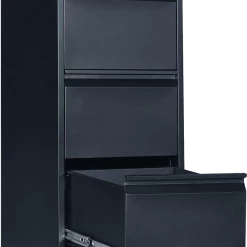 Salvatore Angelotti Furniture 3-Drawer Shelf Office Gym Filing Storage Locker Cabinet - Black