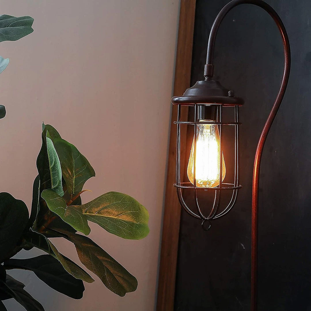 FactoryFast.com.au Industrial Floor Lamp With Adjustable Cage Shade In Bronze Finish