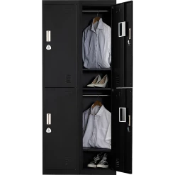 Salvatore Angelotti Black Four-Door Office Gym Shed Storage Locker- 3-Digit Combination Lock