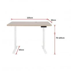 Palermo Standing Desk Sit Stand Height Adjustable Motorised 120cm Table Dual Motor Furniture