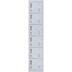 Salvatore Angelotti Grey 6-Door Locker For Office Gym Shed School Home Storage - Standard Lock With 2 Keys Furniture