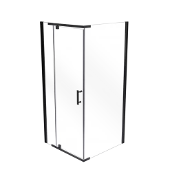 Della Francesca 1200 X 900 X 1900mm Framed Safety Glass Pivot Door Shower Screen In Black