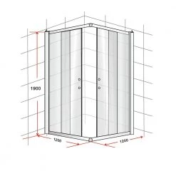 Della Francesca 1200 X 1200mm Sliding Door Nano Safety Glass Shower Screen In Black