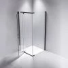 Della Francesca 1200 X 1000 X 1900mm Framed Safety Glass Pivot Door Shower Screen In Black