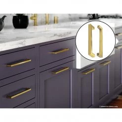 Randy & Travis Machinery DIY & Renovation 15x Brushed Brass Drawer Pulls Kitchen Cabinet Handles - Gold Finish 256mm