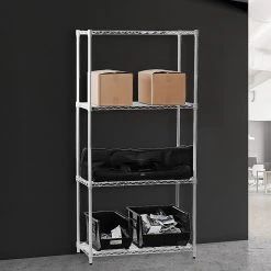 Palermo Modular Chrome Wire Storage Shelf 180 X 90 X 45cm Steel Shelving