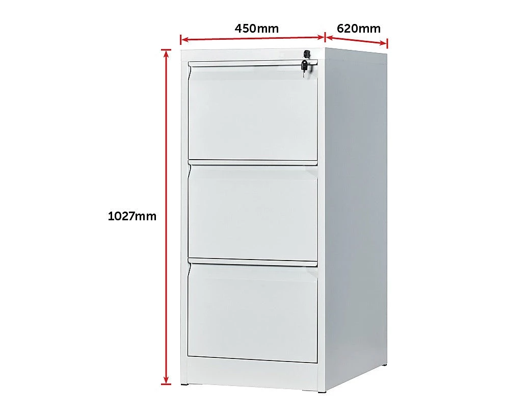 Salvatore Angelotti Furniture 3-Drawer Shelf Office Gym Filing Storage Locker Cabinet - Grey