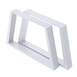 Della Francesca Trapezium-Shaped Table Bench Desk Legs Retro Industrial Design Fully Welded - White Furniture