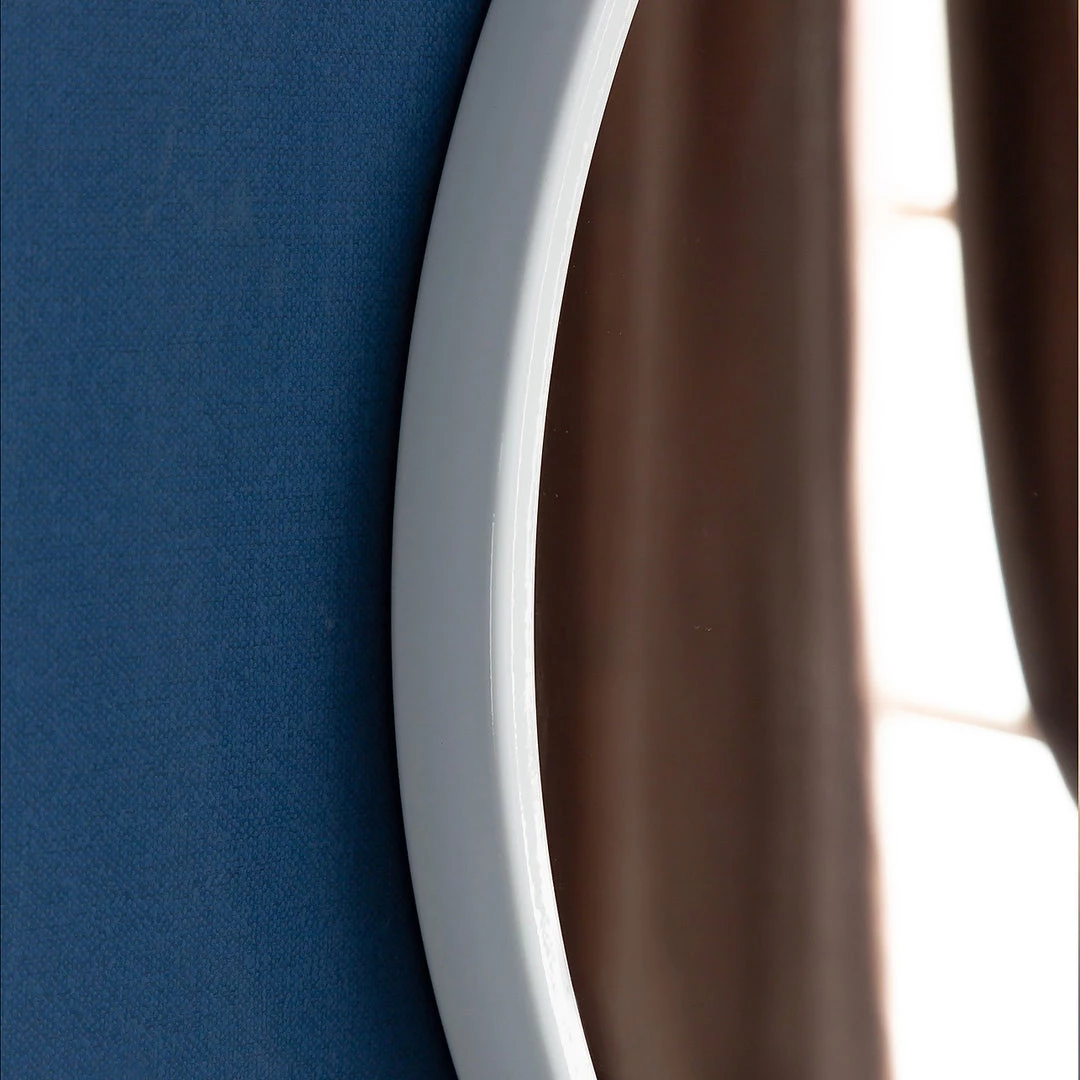 80cm Round Wall Mirror Bathroom Makeup Mirror By Della Francesca - White DIY & Renovation