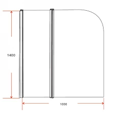 DIY & Renovation 180° CHROME Pivot Door 6mm Safety Glass Bath Shower Screen By Della Francesca - 100 X 140cm