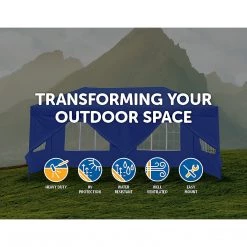 Bariloche Outdoor & Leisure 3x6m Gazebo Outdoor Marquee Tent Canopy Blue