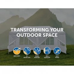 Bariloche 3x6m Gazebo Outdoor Marquee Tent Canopy White Outdoor & Leisure