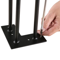 Della Francesca Furniture Set Of 4 Industrial 3-Rod Retro Hairpin Table Legs 12mm Steel Bench Desk - 11cm Black