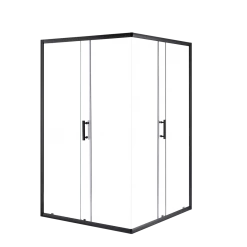 Della Francesca 1000 X 1000mm Sliding Door Nano Safety Glass Shower Screen In Black DIY & Renovation