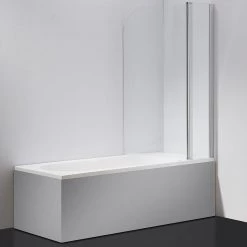 180° CHROME Pivot Door 6mm Safety Glass Bath Shower Screen By Della Francesca - 120 X 140cm