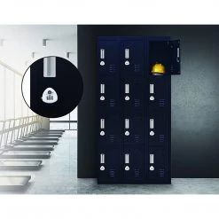 Salvatore Angelotti Black 12-Door Locker For Office Gym Shed School Home Storage - 3-Digit Combination Lock Furniture