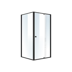 Della Francesca DIY & Renovation Front: (98~106) X 195cm Adjustable Semi Frameless Shower Screen In Black Side: (89~92) X 195cm