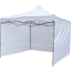 Randy & Travis Machinery 3x3m Popup Gazebo Party Tent Marquee White Outdoor & Leisure