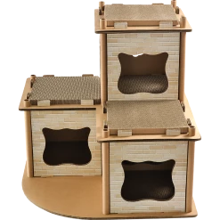 Randy & Travis Machinery Cat Cardboard House Tree Tower Condo Scratcher Pet Post Pad Mat Furniture