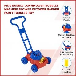 Randy & Travis Machinery Kids Bubble Lawnmower Bubbles Machine Blower Outdoor Garden Party Toddler Toy