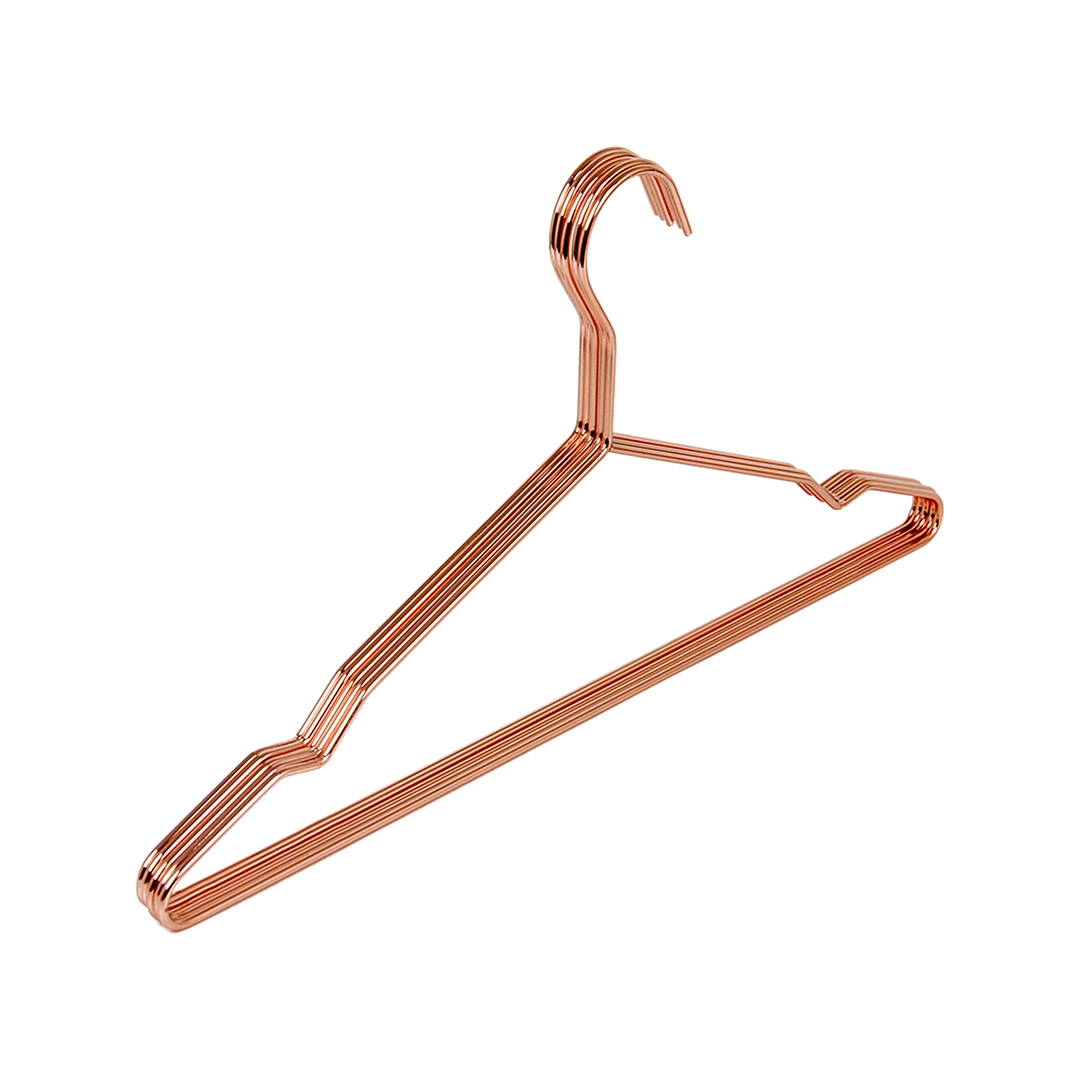 Randy & Travis Machinery Adult 16.5" Rose Gold Shiny Metal Wire Coat Suit Top Clothes Hangers (60pc Per Set)