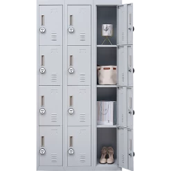 Salvatore Angelotti Grey 12-Door Locker For Office Gym Shed School Home Storage - 4-Digit Combination Lock