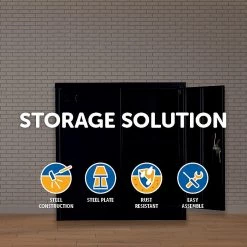 Salvatore Angelotti Two-Door Shelf Office Gym Filing Cabinet Safe Storage Locker Furniture