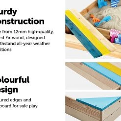 Brienz Wooden Kids Backyard Sandbox Children Outdoor Play Toy Sandpit