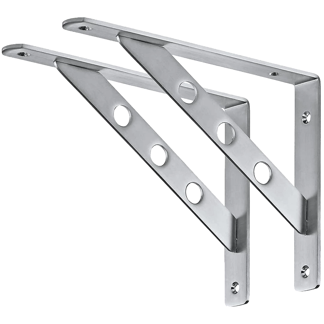 Randy & Travis Machinery Furniture L Bracket Heavy Duty Stainless Steel Solid Shelf Support Corner Brace 2-Pack