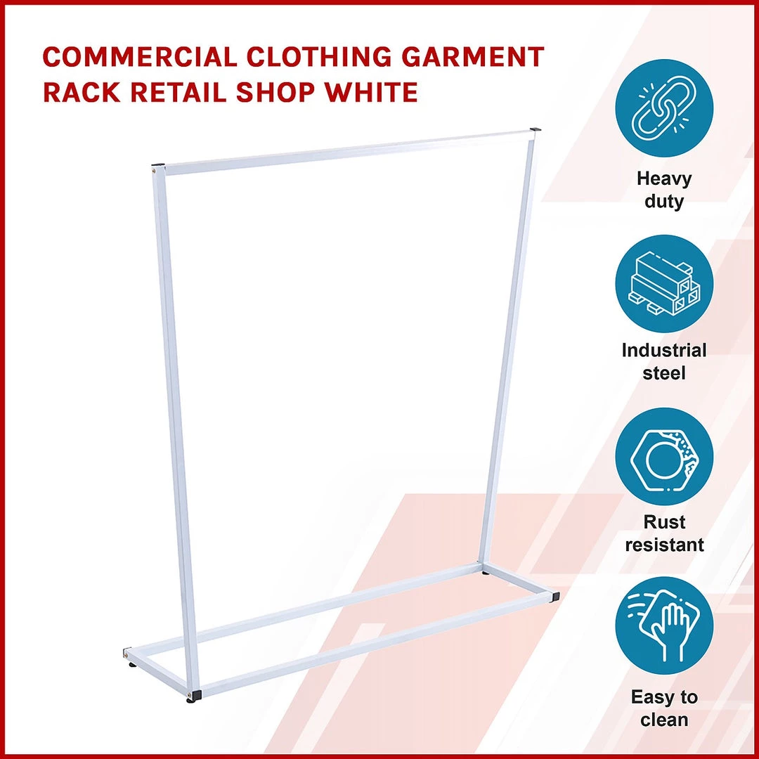 Palermo Commercial Clothing Garment Rack Retail Shop White