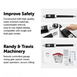 Randy & Travis Machinery 1000KG Double Swing Auto Motor Remote Gate Opener DIY & Renovation