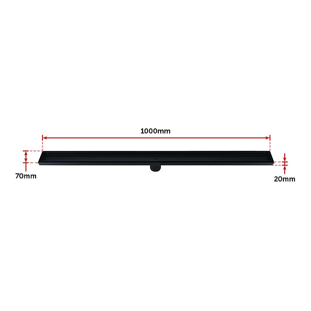 Della Francesca 100cm Tile Insert Black Grate Drain W/Centre Outlet Floor Waste DIY & Renovation