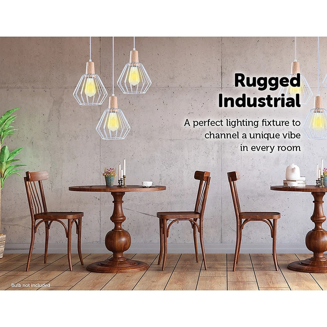 FactoryFast.com.au White Wood Pendant Light Bar Lamp Kitchen Lighting Modern Ceiling Home & Lifestyle