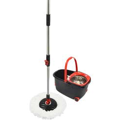 Randy & Travis Machinery Home & Lifestyle Spin Rotating Mop And Bucket Set With Wheels And 4 Microfibre Mop Heads