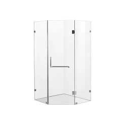 DIY & Renovation 900 X 900mm Frameless 10mm Glass Shower Screen By Della Francesca CHROME Hinges/Brackets And Round Handle