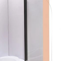 180° Black Pivot Door 6mm Safety Glass Bath Shower Screen By Della Francesca - 80 X 140cm